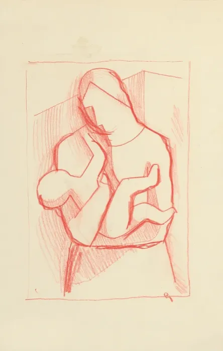 Framed Print : Mother with child in her arms, 1934-1936. Creator: Mikulas Galanda Framed Print : Mother with child in her arms, 1934-1936. Creator: Mikulas Galanda