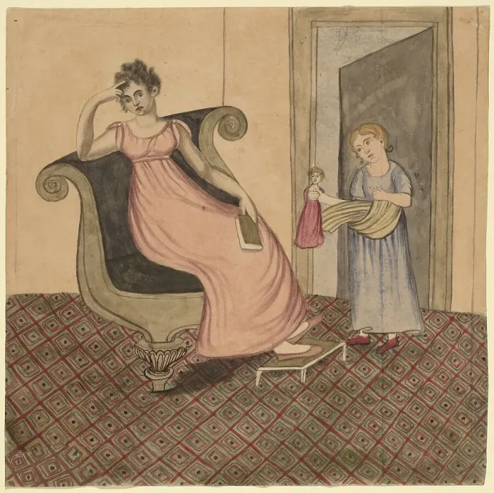 Framed Print : Mother and Child, c. 1815. Creator: Eunice Pinney Framed Print : Mother and Child, c. 1815. Creator: Eunice Pinney