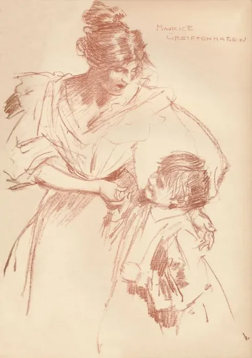 Framed Print : Mother and child, c1897, (1897). Artist: Maurice Greiffenhagen Framed Print : Mother and child, c1897, (1897). Artist: Maurice Greiffenhagen