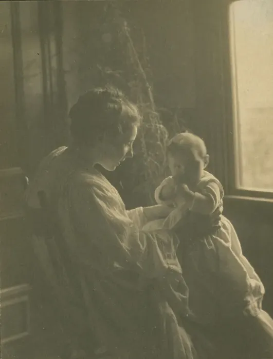 Framed Print : Mother and child, c1900. Creator: Sarah J. Eddy Framed Print : Mother and child, c1900. Creator: Sarah J. Eddy