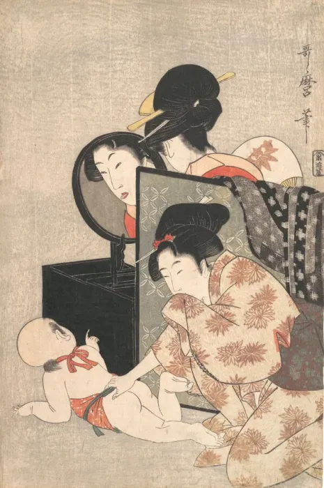 Framed Print : Mother and Child, ca. 1793. Creator: Kitagawa Utamaro Framed Print : Mother and Child, ca. 1793. Creator: Kitagawa Utamaro