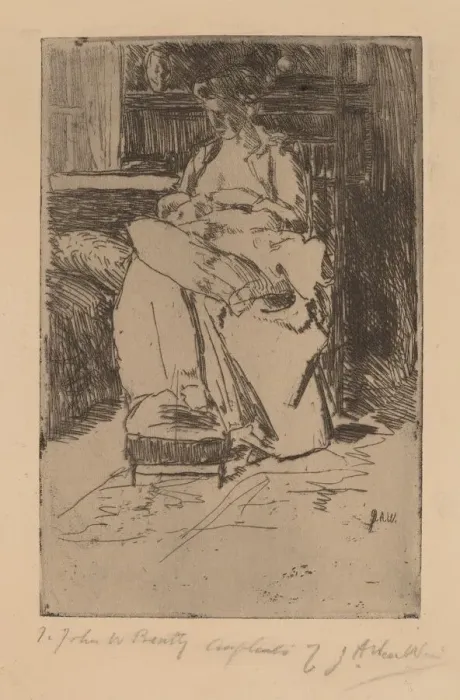 Framed Print : Mother and Child. Creator: Julian Alden Weir Framed Print : Mother and Child. Creator: Julian Alden Weir