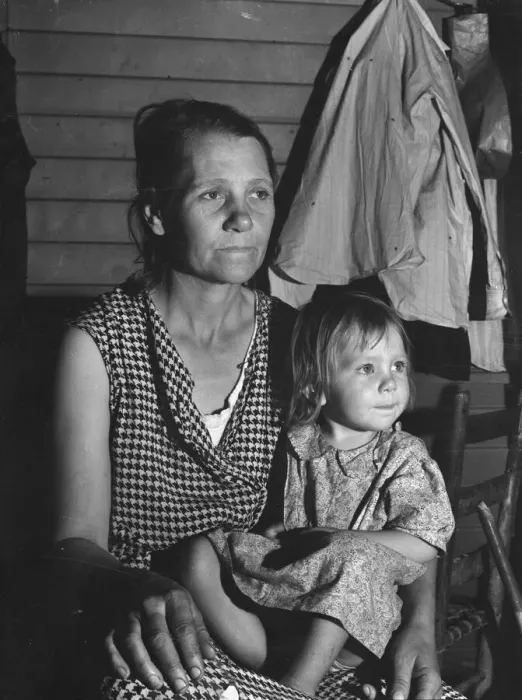 Framed Print : Mother and child, FSA camp, Farmersville, Tulare County, California, 1939. Creator: Dorothea Lange Framed Print : Mother and child, FSA camp, Farmersville, Tulare County, California, 1939. Creator: Dorothea Lange