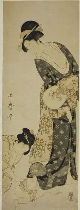 Framed Print : Mother and Child, Japan, c. 1800. Creator: Kitagawa Utamaro Framed Print : Mother and Child, Japan, c. 1800. Creator: Kitagawa Utamaro
