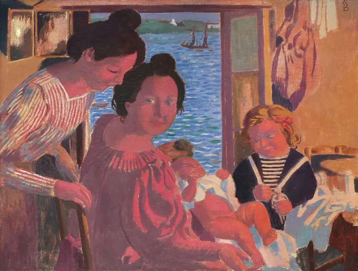 Framed Print : Mother and Child at Le Pouldu, Evening Light, 1899. Creator: Denis, Maurice (1870-1943) Framed Print : Mother and Child at Le Pouldu, Evening Light, 1899. Creator: Denis, Maurice (1870-1943)