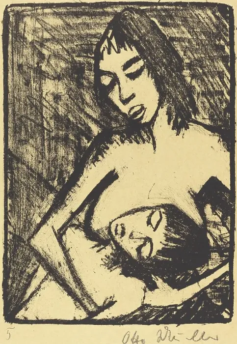 Framed Print : Mother and Child (Mutter und Kind), probably 1920. Creator: Otto Mueller Framed Print : Mother and Child (Mutter und Kind), probably 1920. Creator: Otto Mueller