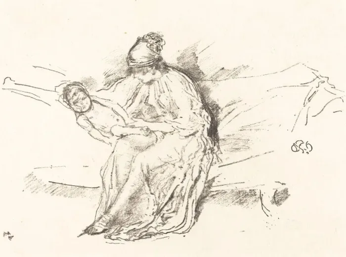 Framed Print : Mother and Child, No. 4, 1891 / 1895. Creator: James Abbott McNeill Whistler Framed Print : Mother and Child, No. 4, 1891 / 1895. Creator: James Abbott McNeill Whistler