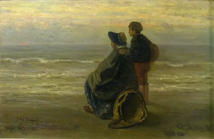 Framed Print : Mother and Child on a Seashore, c. 1890. Creator: Jozef Israels Framed Print : Mother and Child on a Seashore, c. 1890. Creator: Jozef Israels