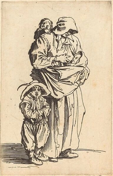 Mother and Three Children, c. 1622. Creator: Jacques Callot
