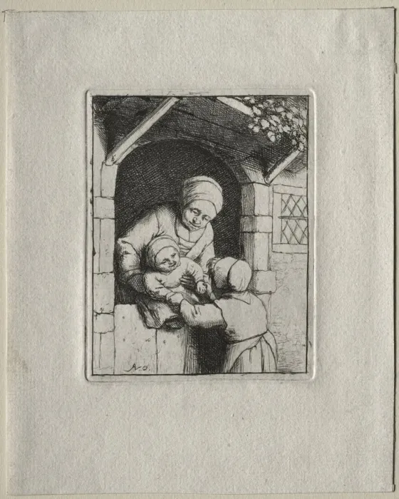 Framed Print : Mother and Two Children. Creator: Adriaen van Ostade (Dutch, 1610-1684) Framed Print : Mother and Two Children. Creator: Adriaen van Ostade (Dutch, 1610-1684)
