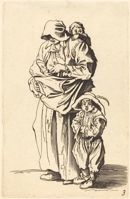 Framed Print : Mother and Three Children. Creator: Unknown Framed Print : Mother and Three Children. Creator: Unknown