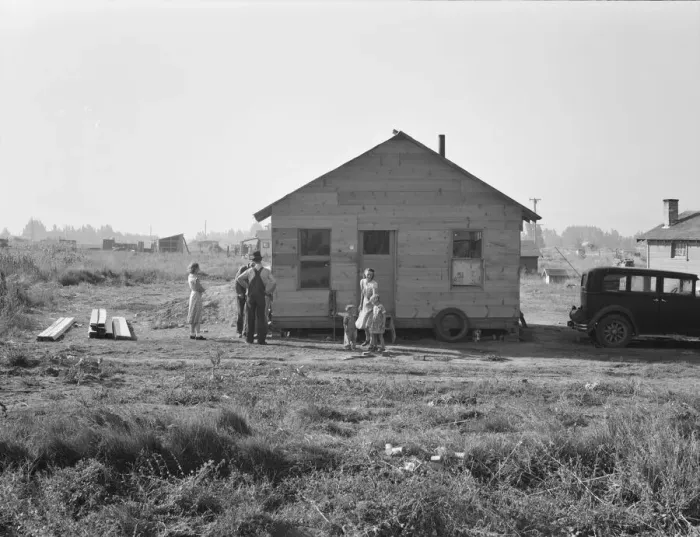 Framed Print : Mother and two children, husband, his brother and brother s... near Klamath Falls, Oregon, 1939. Creator: Dorothea Lange Framed Print : Mother and two children, husband, his brother and brother s... near Klamath Falls, Oregon, 1939. Creator: Dorothea Lange