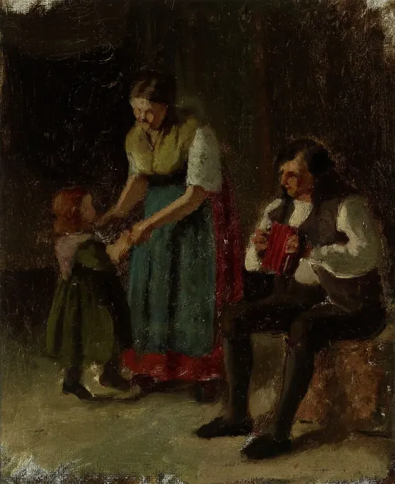 Framed Print : A mother dancing with her little girl, sketch, 1869. Creator: Karl Emanuel Jansson Framed Print : A mother dancing with her little girl, sketch, 1869. Creator: Karl Emanuel Jansson