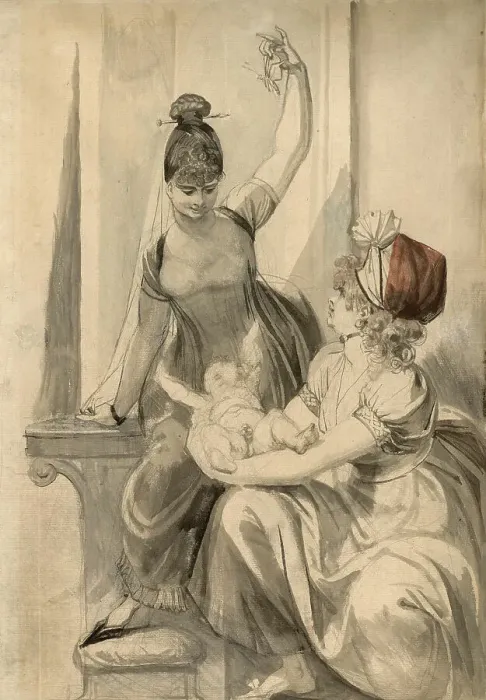 Framed Print : Mother and Her Family in the Country, 1806 / 07. Creator: Henry Fuseli Framed Print : Mother and Her Family in the Country, 1806 / 07. Creator: Henry Fuseli