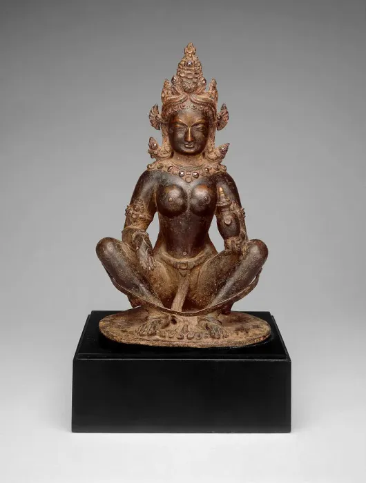 Framed Print : Mother-Goddess Brahmani Seated in Yogic Posture Holding Water Pot, 13th century Framed Print : Mother-Goddess Brahmani Seated in Yogic Posture Holding Water Pot, 13th century