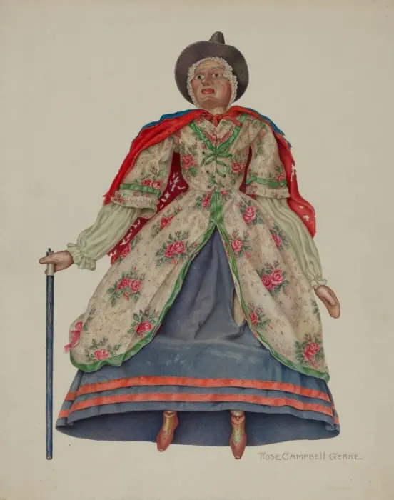 Framed Print : Mother Goose marionette, c. 1939. Creator: Rose Campbell-Gerke Framed Print : Mother Goose marionette, c. 1939. Creator: Rose Campbell-Gerke