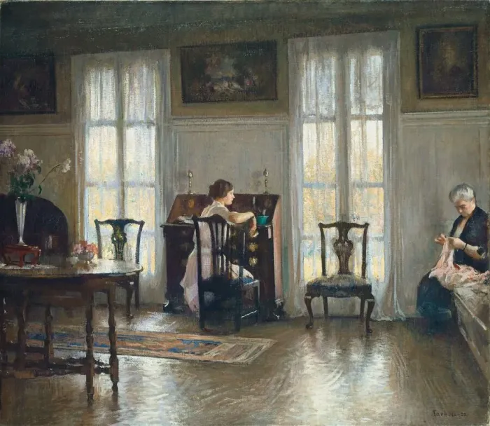 Framed Print : Mother and Mary, 1922. Creator: Edmund Charles Tarbell Framed Print : Mother and Mary, 1922. Creator: Edmund Charles Tarbell