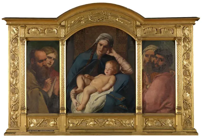 Framed Print : Mother of the Messiah and the Four Evangelists, 1873. Creator: Charles Verlat Framed Print : Mother of the Messiah and the Four Evangelists, 1873. Creator: Charles Verlat