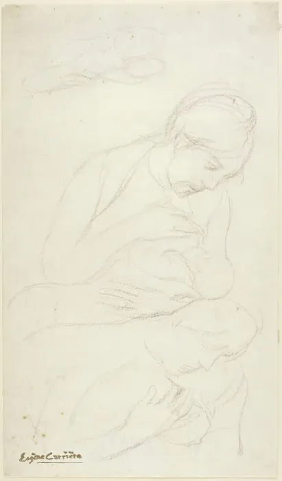 Framed Print : Mother Nursing Child, n.d. Creator: Eugene Carriere Framed Print : Mother Nursing Child, n.d. Creator: Eugene Carriere