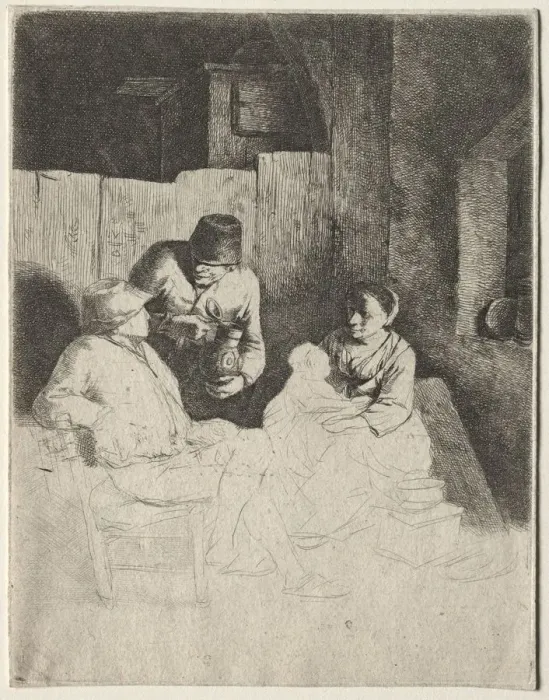 Framed Print : The Mother Seated in an Inn, mid 1600s. Creator: Cornelis Pietersz Bega (Dutch, 1631 / 32-1664) Framed Print : The Mother Seated in an Inn, mid 1600s. Creator: Cornelis Pietersz Bega (Dutch, 1631 / 32-1664)
