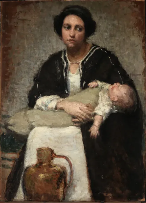 Framed Print : Mother and Sleeping Baby, 1911. Creator: Alice Pike Barney Framed Print : Mother and Sleeping Baby, 1911. Creator: Alice Pike Barney
