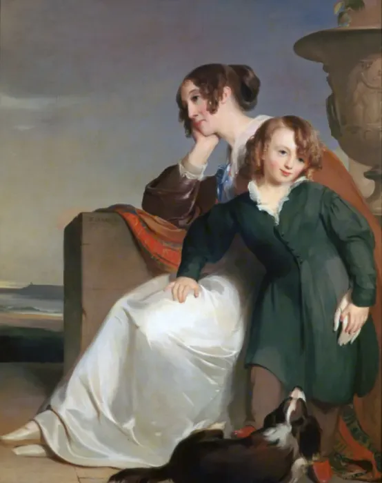 Framed Print : Mother and Son, 1840. Artist: Thomas Sully Framed Print : Mother and Son, 1840. Artist: Thomas Sully