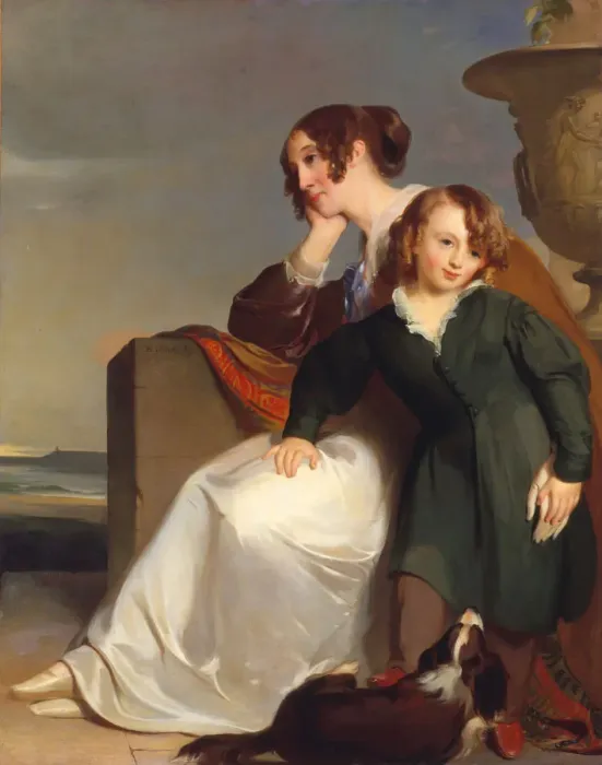 Framed Print : Mother and Son, 1840. Creator: Thomas Sully Framed Print : Mother and Son, 1840. Creator: Thomas Sully