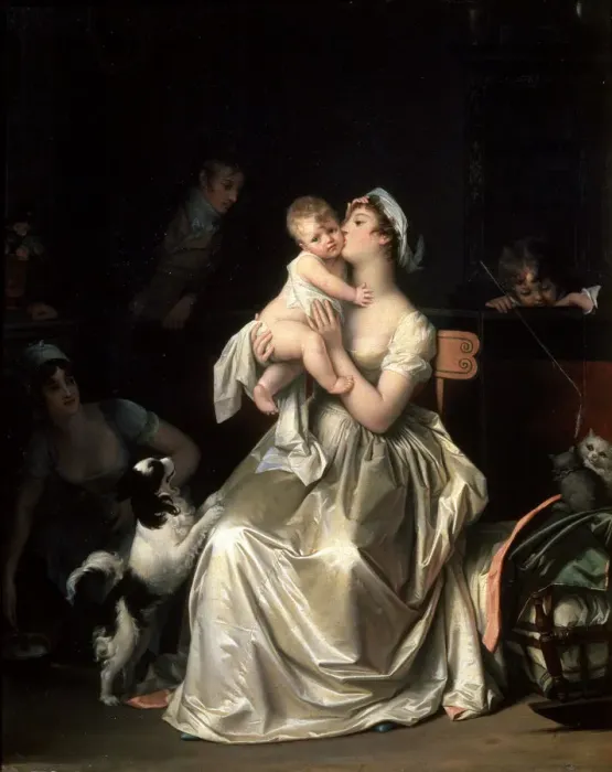 Framed Print : Motherhood, 1800s. Artist: Marguerite Gerard Framed Print : Motherhood, 1800s. Artist: Marguerite Gerard