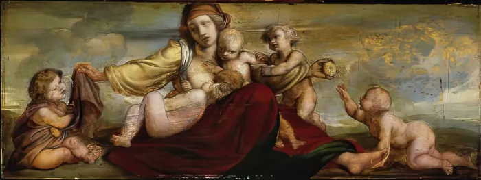 Framed Print : Motherhood - Sketch for fresco panel, c1844. Creator: William Dyce Framed Print : Motherhood - Sketch for fresco panel, c1844. Creator: William Dyce