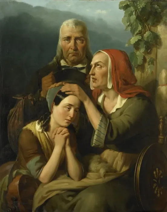 Framed Print : A Mother's Blessing, 1844. Creator: Moritz Calisch Framed Print : A Mother's Blessing, 1844. Creator: Moritz Calisch