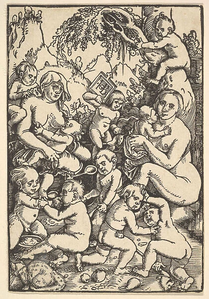 Two Mothers with Children (Die Kinderaue), ca. 1512. Creator: Hans Baldung
