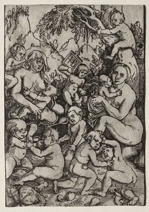 Framed Print : The Two Mothers. Creator: Hans Baldung (German, 1484 / 85-1545) Framed Print : The Two Mothers. Creator: Hans Baldung (German, 1484 / 85-1545)