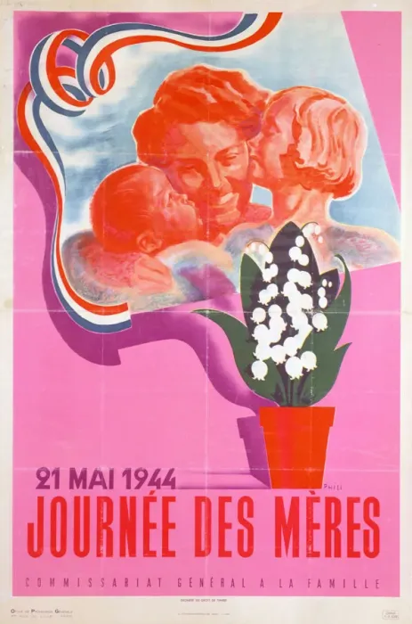 Framed Print : Mothers Day, 21st May 1944, Vichy French poster, 1944. Artist: Phili Framed Print : Mothers Day, 21st May 1944, Vichy French poster, 1944. Artist: Phili