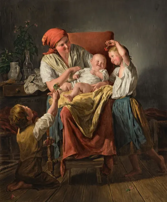 Framed Print : A Mothers Joy, 1857 Framed Print : A Mothers Joy, 1857