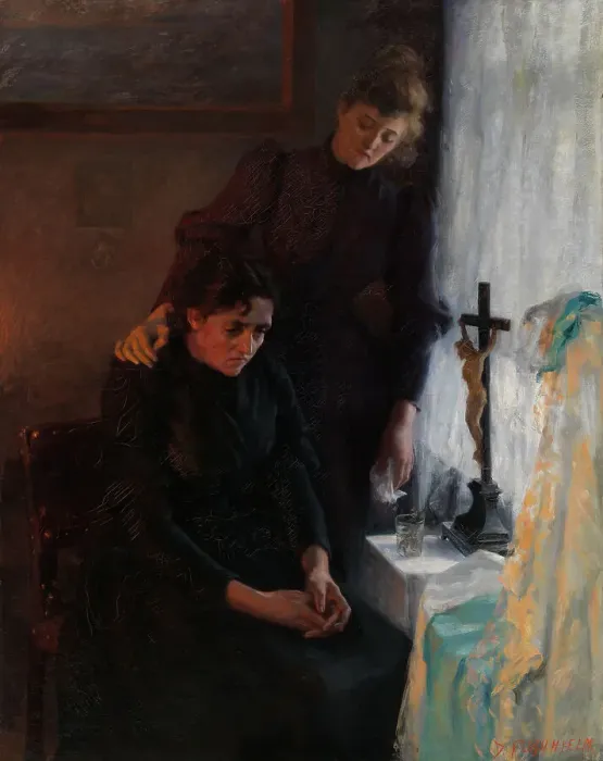 Framed Print : Mother's Sorrow, 1891. Creator: Dagmar Furuhjelm Framed Print : Mother's Sorrow, 1891. Creator: Dagmar Furuhjelm