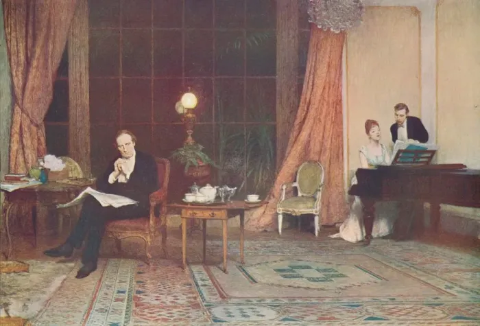 Framed Print : Her Mothers Voice, c1888, (c1900). Artist: William Quiller Orchardson Framed Print : Her Mothers Voice, c1888, (c1900). Artist: William Quiller Orchardson