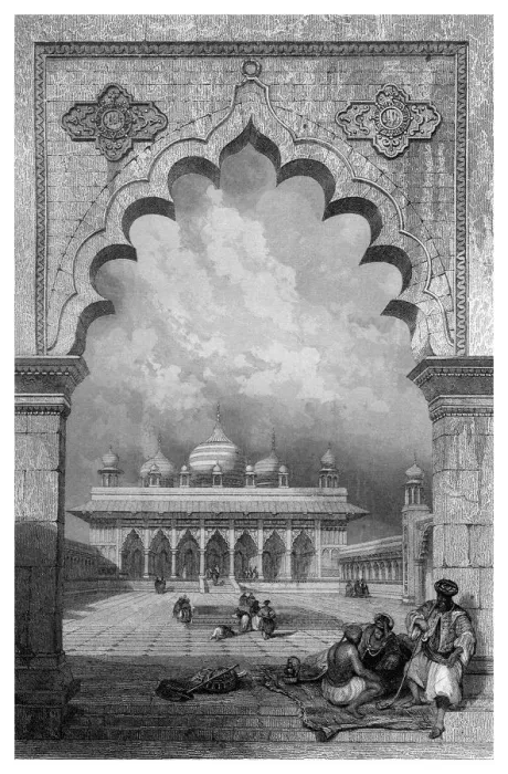 Framed Print : The Moti Musjid or Pearl Mosque, Agra, Hindustan. Artist: James Gardner Framed Print : The Moti Musjid or Pearl Mosque, Agra, Hindustan. Artist: James Gardner