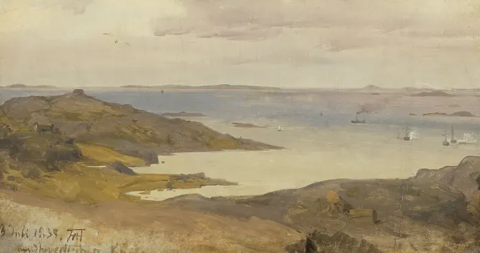 Framed Print : Motif from Bohuslän, Sweden. Study, 1835. Creator: Andreas Achenbach Framed Print : Motif from Bohuslän, Sweden. Study, 1835. Creator: Andreas Achenbach