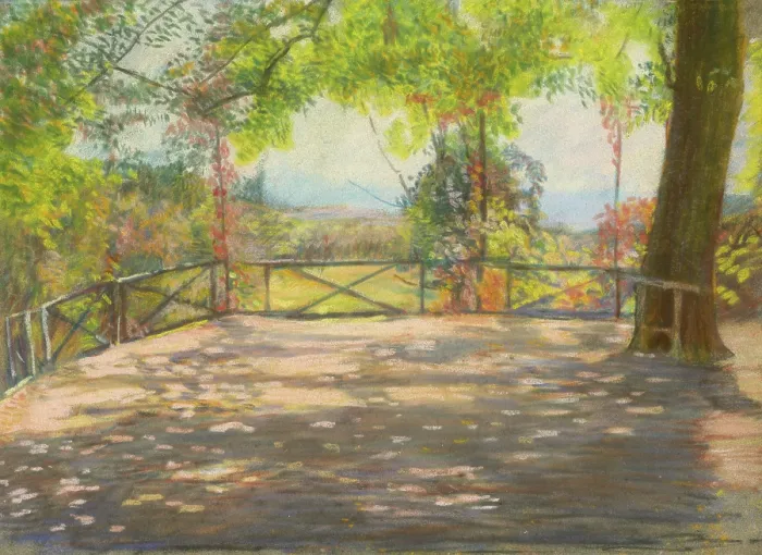 Framed Print : Motif in Park, around 1900. Creator: Ladislav Mednyanszky Framed Print : Motif in Park, around 1900. Creator: Ladislav Mednyanszky