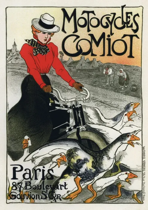 Framed Print : Motocycles Comiot, advertising poster, 1899 Framed Print : Motocycles Comiot, advertising poster, 1899
