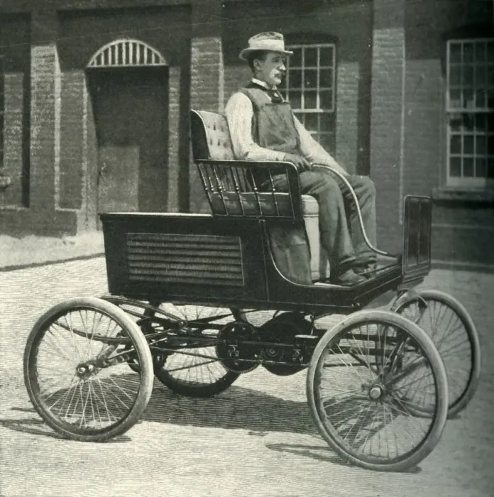Framed Print : Motor-Car Equipped with the New Storage Battery, 1902. Creator: Unknown Framed Print : Motor-Car Equipped with the New Storage Battery, 1902. Creator: Unknown