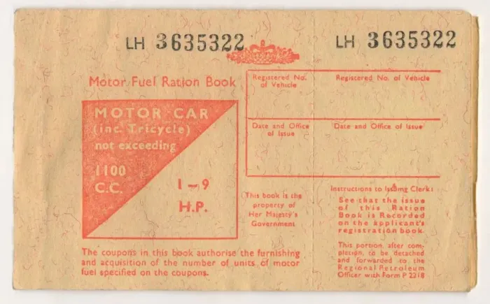 Framed Print : Motor Fuel Ration Book, c1973 Framed Print : Motor Fuel Ration Book, c1973