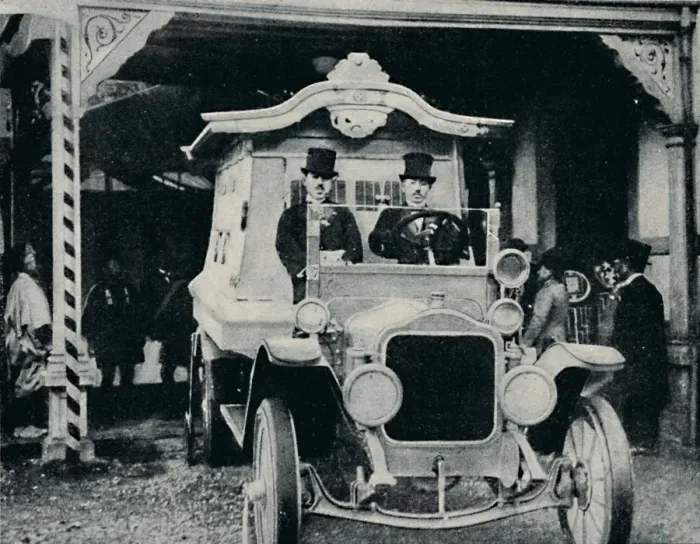 Framed Print : The Motor-Hearse in Oriental Dress, c1935 Framed Print : The Motor-Hearse in Oriental Dress, c1935