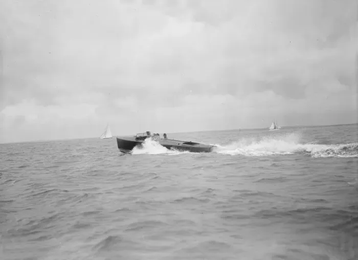 Framed Print : Motor launch, 1932. Creator: Kirk & Sons of Cowes Framed Print : Motor launch, 1932. Creator: Kirk & Sons of Cowes
