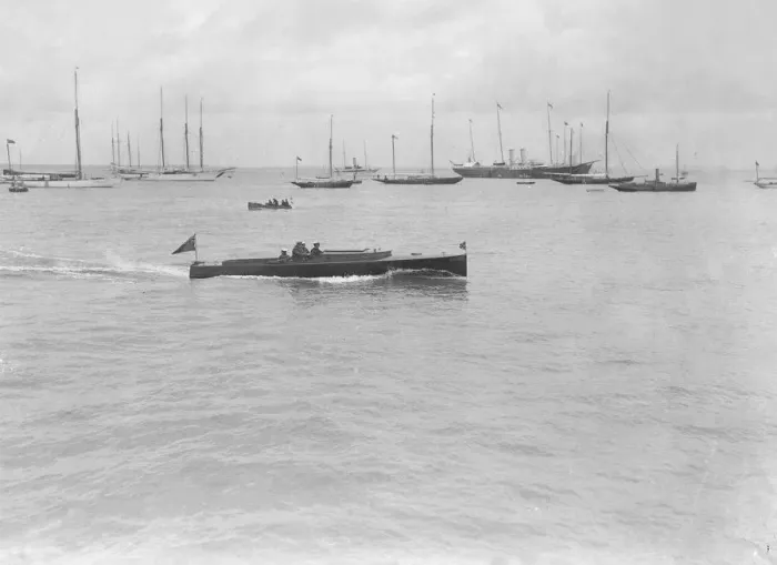 Framed Print : Motor launch Roley Poley under way, 1920. Creator: Kirk & Sons of Cowes Framed Print : Motor launch Roley Poley under way, 1920. Creator: Kirk & Sons of Cowes