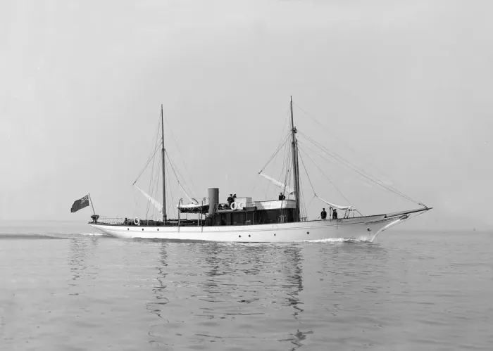 Framed Print : The motor yacht Atair under way, 1914. Creator: Kirk & Sons of Cowes Framed Print : The motor yacht Atair under way, 1914. Creator: Kirk & Sons of Cowes
