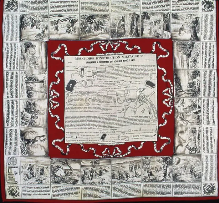 Framed Print : Mouchoirs D'Instruction Militarie No. 1 (Handkerchief), Rouen, 1850 / 1900. Creator: Alexandre Buquet Framed Print : Mouchoirs D'Instruction Militarie No. 1 (Handkerchief), Rouen, 1850 / 1900. Creator: Alexandre Buquet