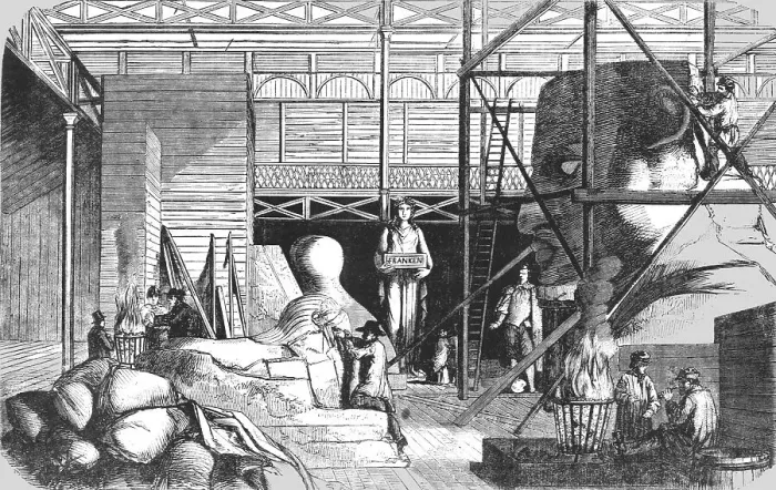 Framed Print : Moulding Room, Crystal Palace, Sydenham, 1854. Creator: Unknown Framed Print : Moulding Room, Crystal Palace, Sydenham, 1854. Creator: Unknown
