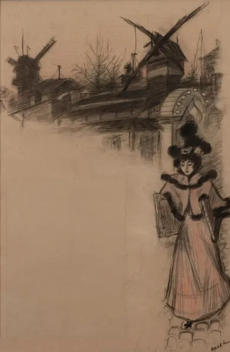 Framed Print : Moulin de la Galette (Study), 1896. Creator: Roedel, Auguste (1859-1900) Framed Print : Moulin de la Galette (Study), 1896. Creator: Roedel, Auguste (1859-1900)