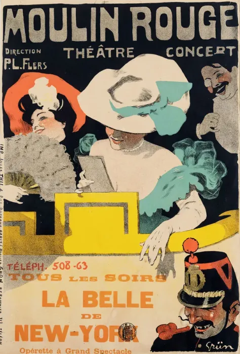 Framed Print : Moulin Rouge. La Belle de New York, c. 1895. Creator: Grün Framed Print : Moulin Rouge. La Belle de New York, c. 1895. Creator: Grün